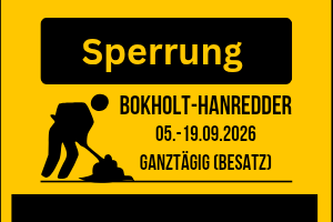 Sperrung Bokholt vom 05.-19.09.26