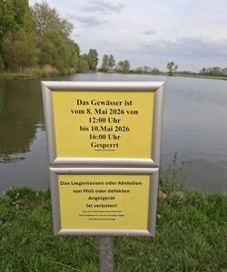 Gewässersperrung Pinnau-Sperrwerksee
